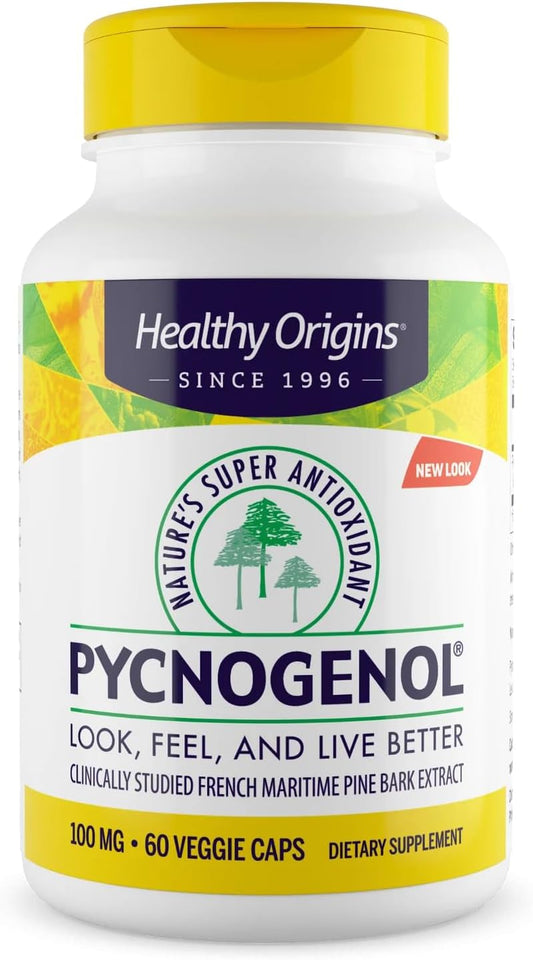 Healthy Origins Pycnogenol 100 mg (Nature's Super Antioxidant, Non-GMO, Gluten Free, Cardiovascular Support)